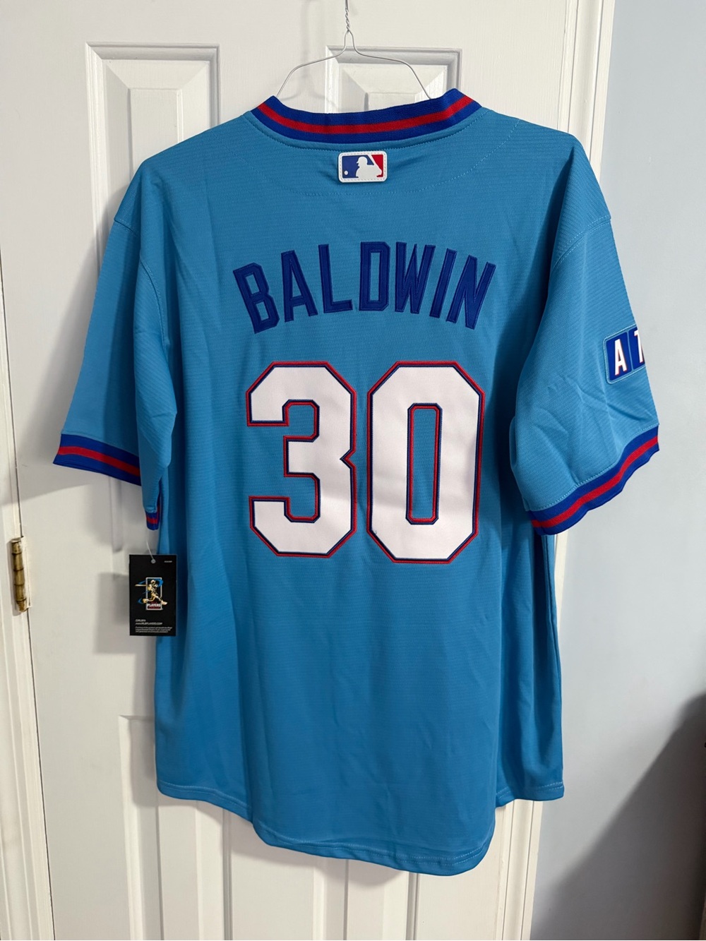 Nike Light Blue Atlanta Braves Baseball Jersey Baldwin 30 - Picture 4 of 5
